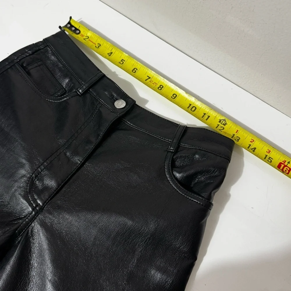 Aritzia Wilfred vegan leather black Straight Leg quiet luxury goth pants